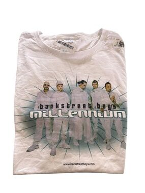 Backstreet Boys Millennium Graphic White Ring Spun Tee T Shirt XL Short Sleeve